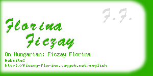 florina ficzay business card